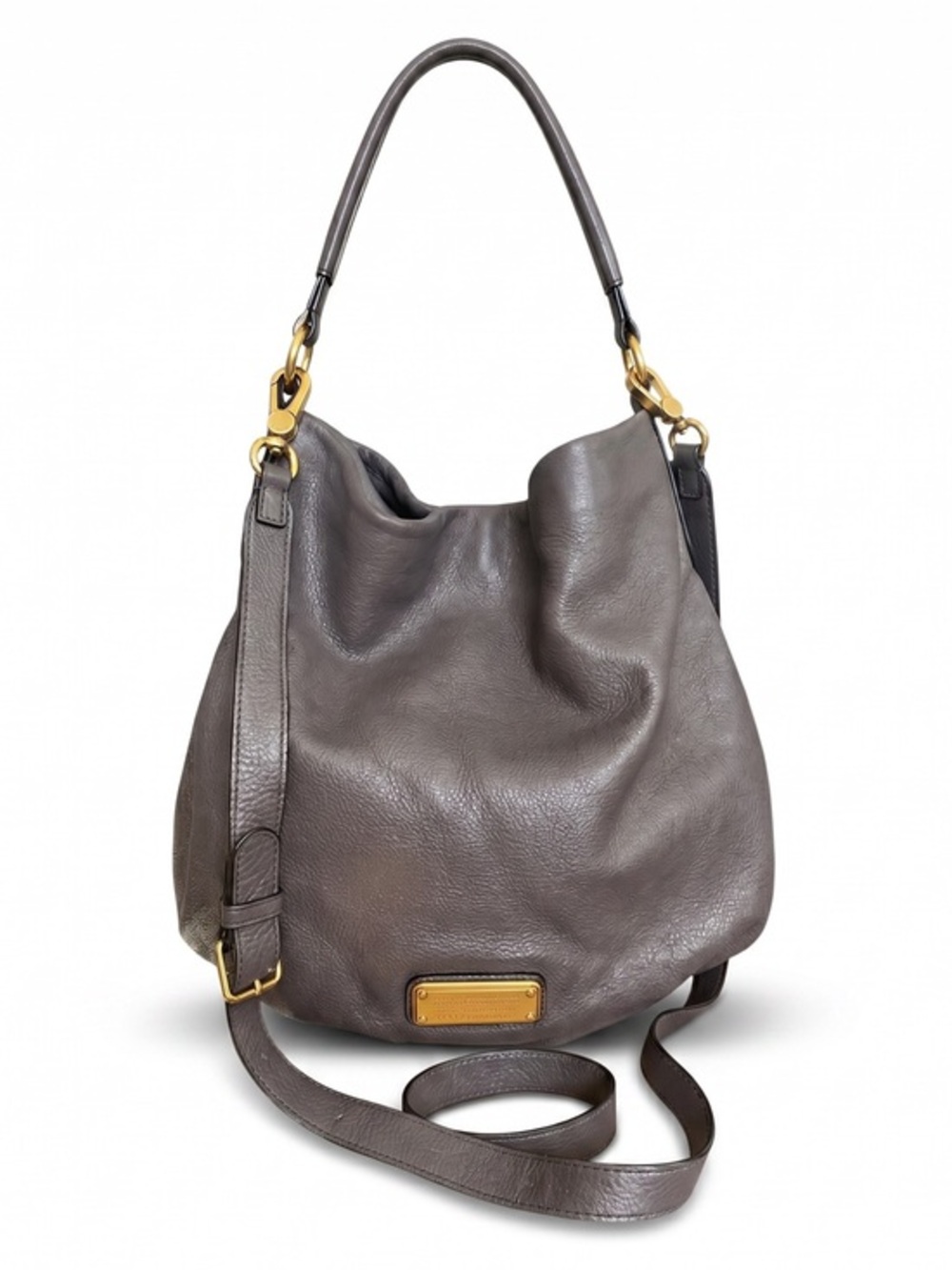 Marc by Marc Jacobs Classic Q Hillier Gray Taupe Leather Hobo Bag